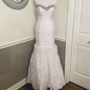 Alyce Designs prom wedding gown dress Sz 8 mermaid strapless sweetheart neckline